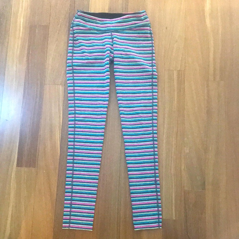 Ivivva by Lululemon Colourful Striped Leggings